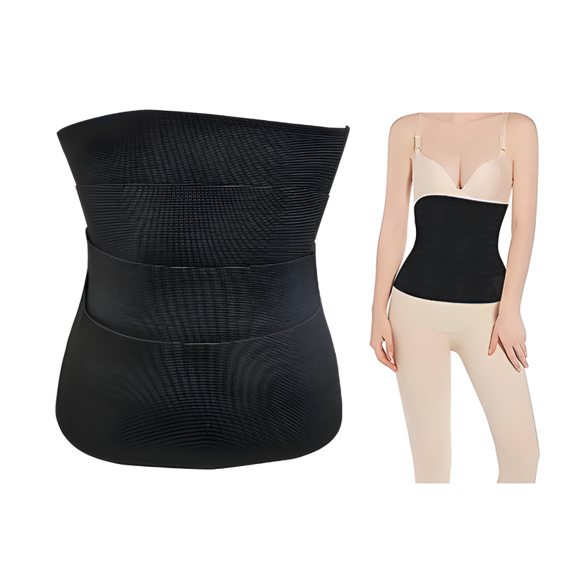 Cinta Modeladora INVISÍVEL Faixa Cintura Queima Gordura Preta Wrap Waist Trainer Tape