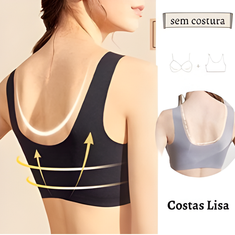 KIT até 3 Sutiã Super Confortável 3D Top CORES ALEATÓRIAS Sem Costura Bojo Removível Renda