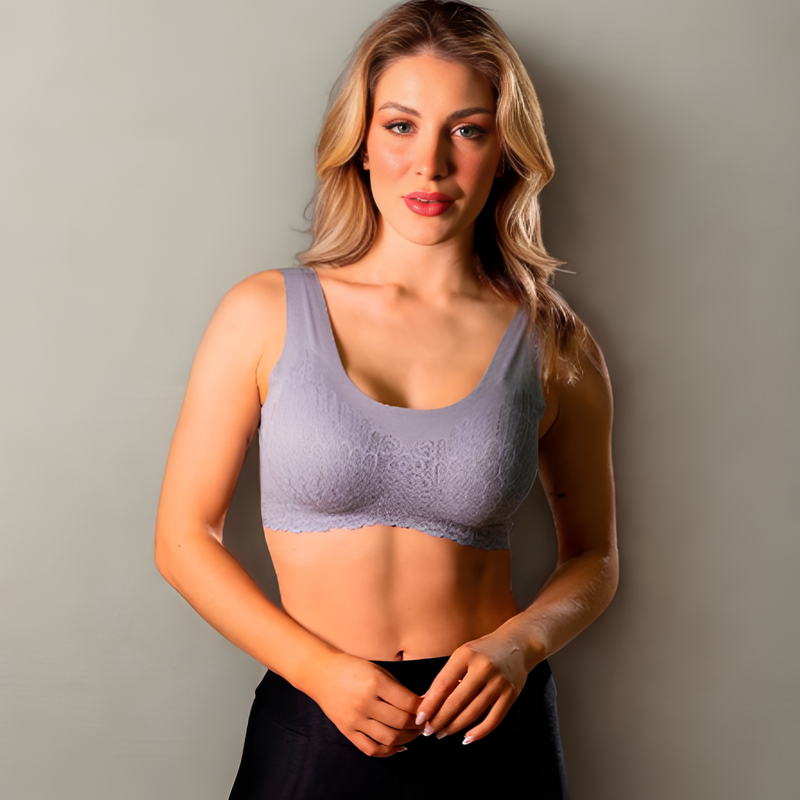 KIT até 3 Sutiã Super Confortável 3D Top CORES ALEATÓRIAS Sem Costura Bojo Removível Renda