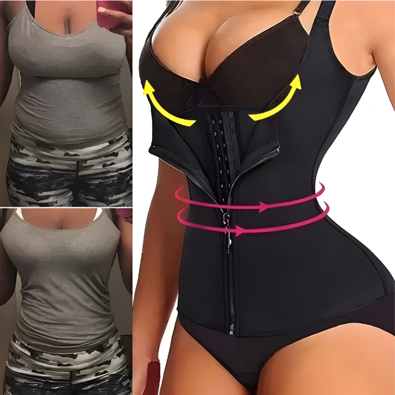 Cinta Modeladora Corpete Feminino Afina Cintura Reduz Medidas Treino Ajustável Com Alça