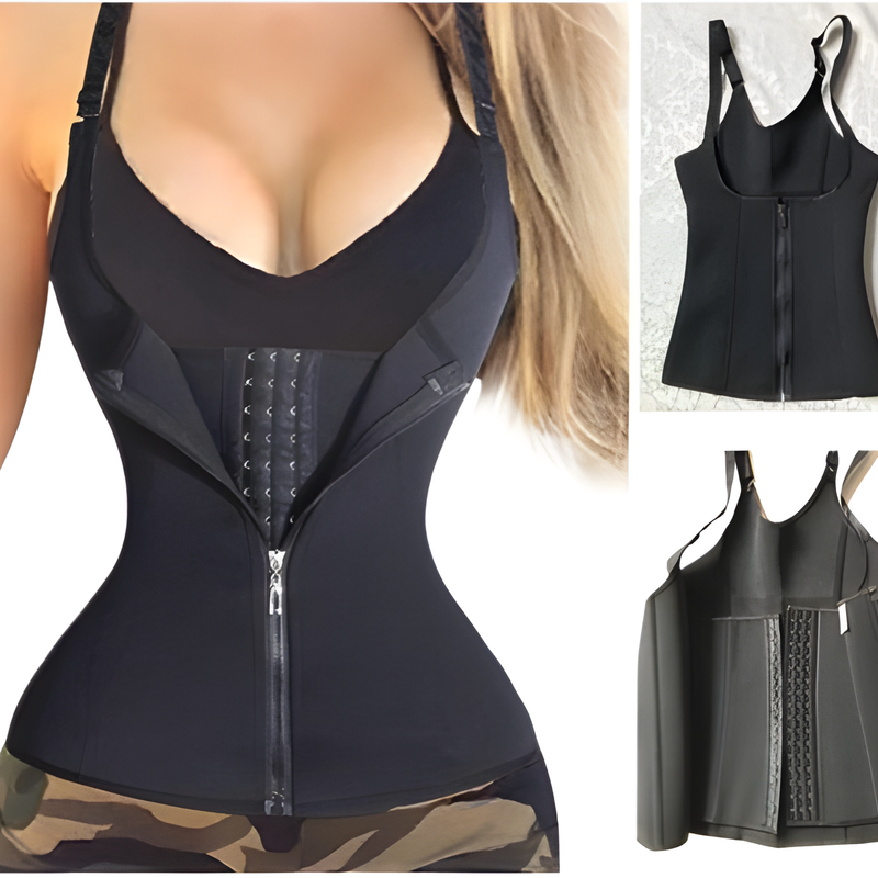 Cinta Modeladora Corpete Feminino Afina Cintura Reduz Medidas Treino Ajustável Com Alça