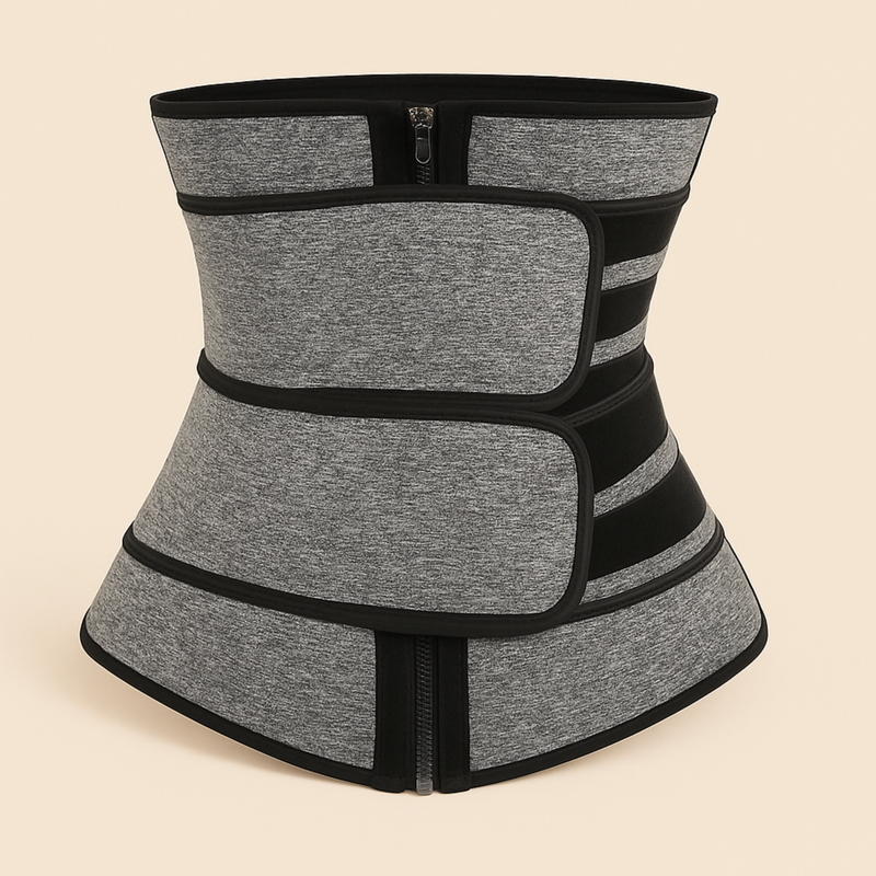 Cinta Modeladora corset Abdominal Feminina Redutora Afina Cintura Espartilho Ajustavel Dupla C/Zíper