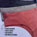 Kits Calcinhas Canelada Corte a Laser Sem Costura Conforto Poliamida Lingerie Importada Tanga