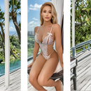 Lingerie Sexy Body em Renda com Abertura