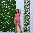 Lingerie Conjunto Luxo Sensual Trio Renda Cinta Liga Sexy Erótica + perneira + calcinha fio dental - P ao Plus Size