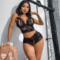 Babhy Short Doll Renda Ousado Versátil com aberturas sensuais