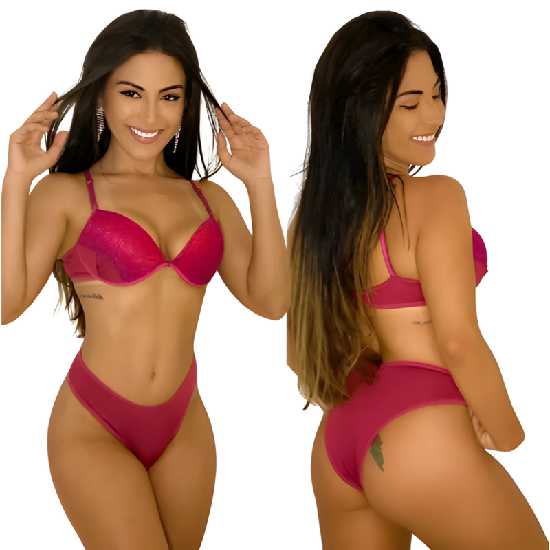 KIT COM 3 Conjunto de lingerie calcinha e sutiã sexys